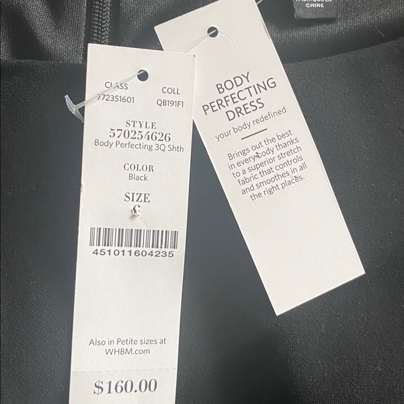 WHBM size 6 black NWT body perfecting dress - Picture 8 of 9